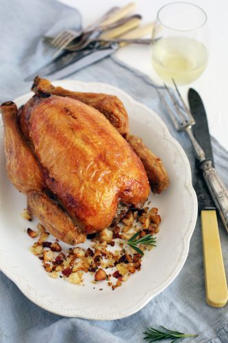 Roast Chicken with Bacon and Macadamia Stuffing