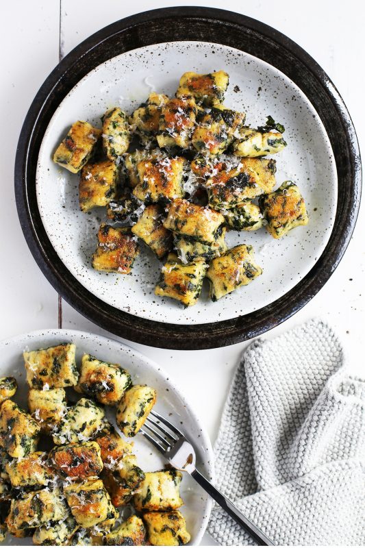Kale and Ricotta Gnudi with Brown Butter