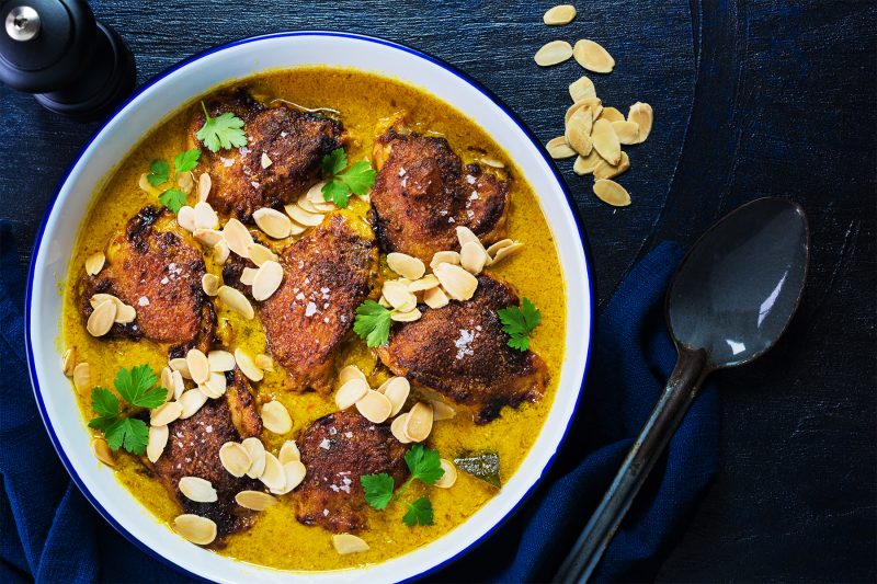 Spanish Chicken with Almonds and Saffron